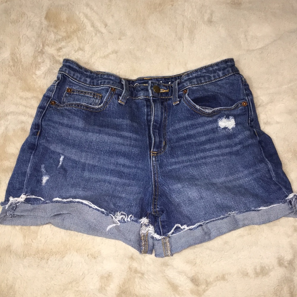 High waisted denim shorts